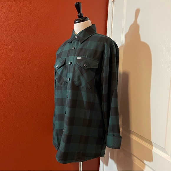 Dixxon‎ Men’s Evergreens Green Plaid Button Down Long Sleeve Cholo Flannel